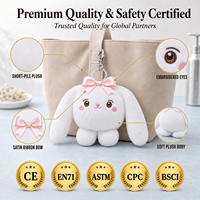 Porte-clés Lapin en Peluche Personnalisé, Pendentif Animal en Peluche, Breloque Souple pour Sac, Cadeau d'Événement, Fabricant OEM ODM de Porte-clés en Peluche