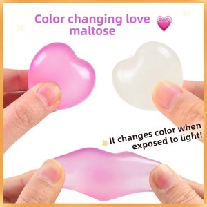 Maltose Photochromic Heart <b>Squishy</b> Stress-Relief Slow-Rebound Release Ball Color-Changing Light Decompression Toy Plastic - Product Image 2