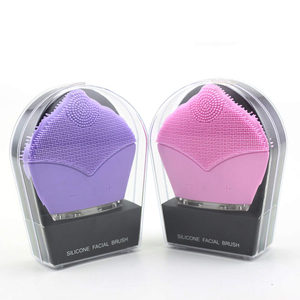 Brosse nettoyante faciale vibrante en silicone souple <span class=keywords><strong>double</strong></span> face avec fonction d'élimination des points noirs et de <span class=keywords><strong>nettoyage</strong></span> des pores, étanche - Product Image 3