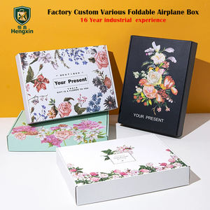 Boîte en papier pliable portable pour avion, personnalisée, imprimée en couleur recto verso, pour l'emballage, le déménagement, l'expédition, boîte à sous-vêtements - Product Image 2