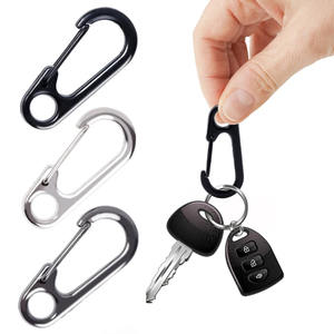 Mini Carabiner Keychain Hook Zinc Alloy <b>Small</b> D Ring <b>Spring</b> Clip For Keychain Hand Tool Universal Use Silver Color - Product Image 5