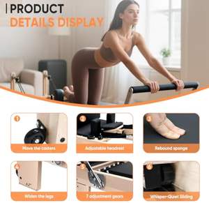 Reformador de Pilates de madera de arce de alta calidad, precio de fábrica, máquina moldeadora de cuerpo, equipo, reformador de Pilates - Product Image 5