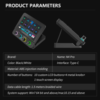 MiraBox N4 Pro RGB Stream Deck avec écran tactile, boutons et hub USB