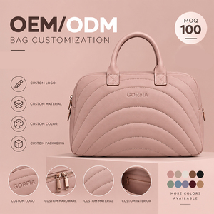 Sac de voyage GORFIA personnalisé avec logo, imperméable, motif matelassé rose, grande capacité, pour voyages d'affaires, week-end, sacs de voyage à étiquette privée - Product Image 1