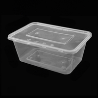 Leichte, günstige 1750ml quadratische Großhandels-Kunststoff-Lebensmittelbehälter mit Deckel für Restaurant-Takeaway-Boxen