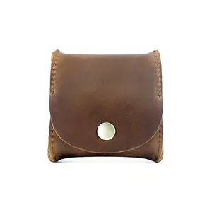 AIGUONIU Porte-Monnaie en Cuir de Vache Véritable Mini Petit Portefeuille Femme Cuir de Vache Véritable Design Vintage Individuation Hommes Femmes Pièce Ba