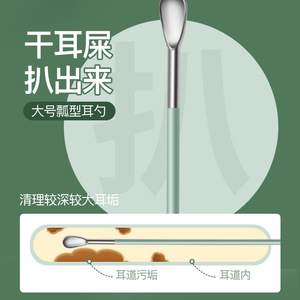 Ear Cleaning Tool Set Mint Green 6 Pieces Portable Stainless Steel Ear Pick Set For Adults - Product Image 3