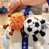 Pendentifs porte-clés en peluche anime, figurines 3D douces, mignonnes, taille mini, 15 cm, en forme de ballon de football ou de basketball