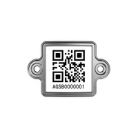 Étiquette de code-barres Xiangkang en métal-céramique pour bouteille de GPL, adaptable autour du col de la valve de la bouteille avec anneau ou rivet sur la protection de la bouteille