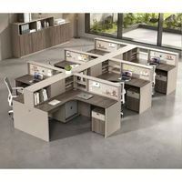 Poste de travail insonorisé pour personnel de bureau, poste de travail modulaire moderne, bureau de travail pour 3, 4 ou 5 personnes