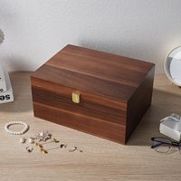 Boîte de rangement en bambou premium avec serrure à combinaison et brosse de nettoyage, ensemble cadeau pour l'organisation des articles de soin personnel