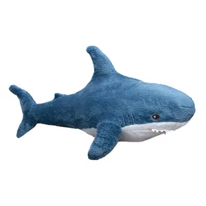 巨型鲨鱼毛绒动物160厘米制造商直销大鲨鱼毛绒动物120厘米鲨鱼毛绒