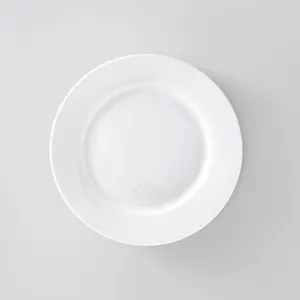 ShengJing-plato de porcelana de cerámica para fiesta de restaurante, vajilla Simple y redonda, varios tamaños, blanca, de fábrica