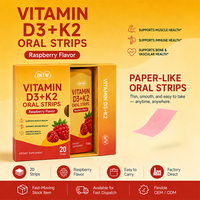 OEM ODM Bandes orales de Vitamine D3 + K2 saveur framboise pour la santé musculaire et osseuse, complément nutritionnel personnalisé