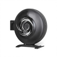 Kipas Ventilasi Aksial Turbo Booster 8 Inch, Kipas Duct Bulat Rotor Eksternal Tekanan Statis Tinggi untuk Dapur
