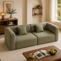 Modulares Würfel-Sofa 2-Sitzer Ecksofa Kompaktes Loveseat für Kleine Wohnzimmer Hochdichter Schaumstoff Quadratisches Blockdesign Apartment