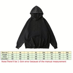 Sudaderas con Capucha Extra Grandes para Hombre, de Algodón, Lisas, al por Mayor, con Logotipo Personalizado Bordado, Estilo Vintage, Lavado Ácido - Product Image 4
