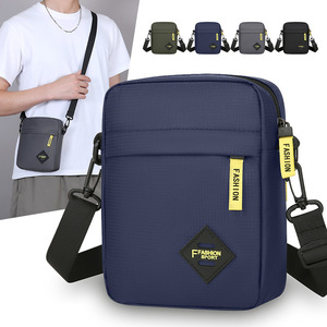 Men's Shoulder Bag 7 Inch Oxford Cloth Durable Crossbody Phone Bag Everyday Commuting Solid Color - Product Image 1