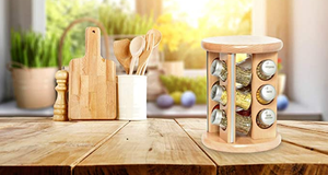 2026 nóng 3 kích cỡ của hiện đại bằng gỗ xoay gia vị kệ với các loại gia vị bao gồm | sinh thái thân thiện với gia vị Kệ miễn phí đứng | làm bằng tay gia vị Rac - Product Image 3