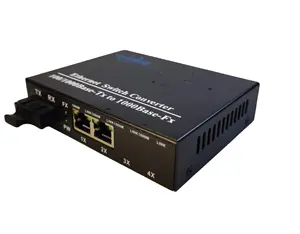 2端口高速双光纤以太网交换机单模SFP至RJ45媒体转换器
