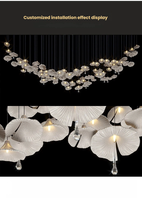 Lustre LED moderne personnalisé, décoration intérieure pour hôtel, restaurant, maison - 220V, lustre en céramique et cristal à suspendre