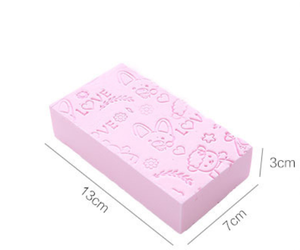 Cepillo de esponja de baño para bebés pequeños, Animal bonito y estampado de fuentes, exfoliante corporal, cepillo de ducha de limpieza, masajeador de Spa para limpieza de piel para niños - Product Image 3