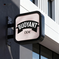 Panneau de rue rond logo maquette cercle Double face lightbox signalisation led boîte à lumière signe pour café boutiques bars restaurants