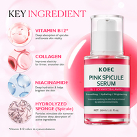 Sérum KOEC Pink Spicule B12 Vitamine Micro-Aiguille pour une Peau Lisse, Hydratée, Éclatante et Apaisement Intensif – Réparation Visage