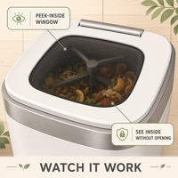 Broyeur de déchets alimentaires électrique en acier inoxydable, capacité quotidienne de 5 kg, classe d'efficacité énergétique, technologie silencieuse pour usage domestique et commercial