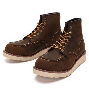 Nuevas Botas de Cuero para Hombre, Estilo Motociclista, Retro, Punta Redonda, Hechas a Mano, de Alta Calidad - Product Image 4