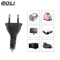 Câble d'alimentation certifié VDE 2.5A 250V EU 2 broches rallonge en cuivre PVC cordon d'alimentation EU pour appareil ménager