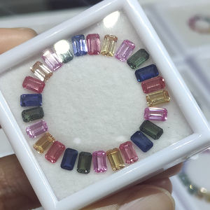 Synthetic Corundum Box <b>Set</b> <b>Emerald</b> Cut Rainbow Loose Gems Stone - Product Image 4