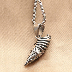 yunnique Stainless Steel Ice Cream Pendant Necklace Geometric Food Theme Men's Fashion Jewelry Gift Summer 2021 - Product Image 2