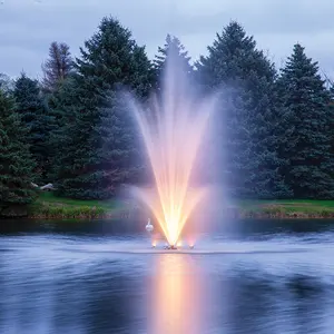 Fonte de água de luxo interna ou externa, fonte de lago flutuante pequena dança musical