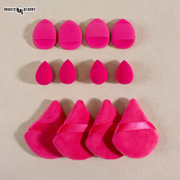 Beauty Planet Ensemble de 12 éponges de maquillage triangulaires, kits d'outils de maquillage cosmétique, mini-puffs, œufs, blender pour fond de teint, sac, logo personnalisé