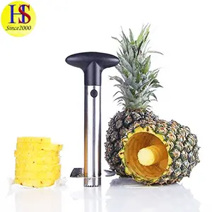 Use And Clean Easily Superior Quality Silver And Black Stainless Steel 18/0+ABS Pineapple Corer/Peeler/Slicer/Cutter