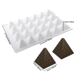 Molde de Silicona <span class=keywords><strong>para</strong></span> Mousse con 24 Cavidades en Forma de Pirámide, Molde <span class=keywords><strong>para</strong></span> <span class=keywords><strong>Pastel</strong></span> en Forma de Cono Puntiagudo <span class=keywords><strong>para</strong></span> Decoración Triangular de Chocolate <span class=keywords><strong>para</strong></span> Bodas - Product Image 4