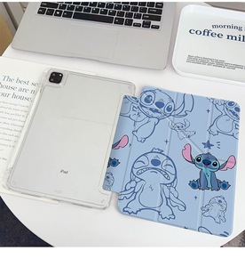 Cute Stitch Cartoon iPad Case 3+Y‑Fold Pen Slot Shockproof Cover for iPad Air 6/<b>7</b> 10.2 Inch Apple <b>Tablet</b> Protective Shell - Product Image 4