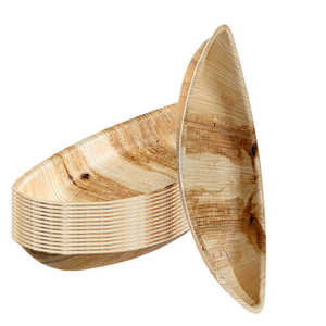 Assiette ovale jetable en feuille de palmier d'arec durable, naturelle et biodégradable, pour servir lors de fêtes - Product Image 4