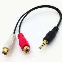 Câble audio haute fidélité plaqué or 3,5 mm mâle vers double RCA, cordon répartiteur un vers deux pour équipement audio