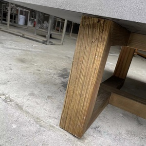 Mesa de Centro de Alta Calidad para Sala de Estar, Estilo Antiguo, Cuadrada, de Concreto y Madera en Capas, Rústica, OEM ODM, Redonda - Product Image 5