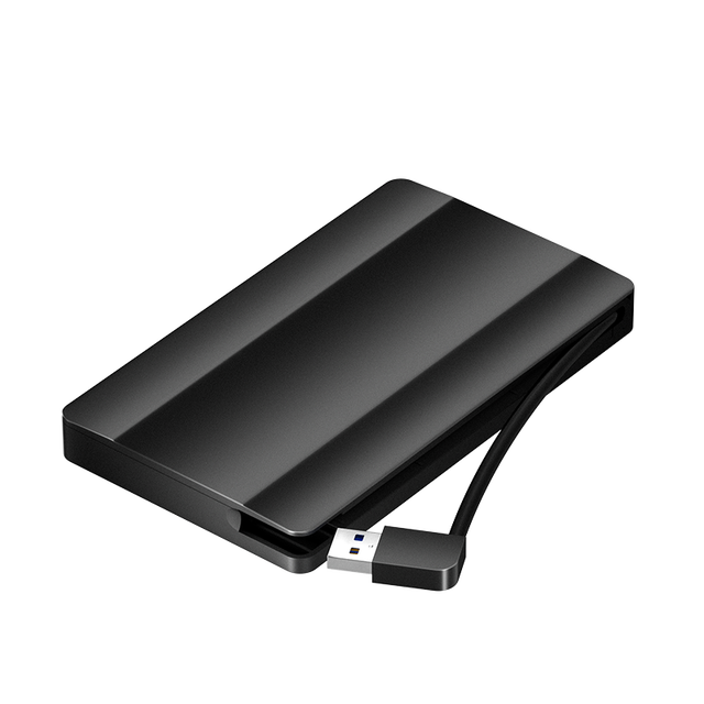 2.5-inch USB 3.0 Portable HDD Case with Fixed Cable SSD Case, No Need for Plugging and Unplugging and Anti Loss Cable