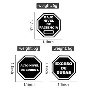 Broches de Esmalte con Citas en Español, Bajo Nivel de Paciencia, Alto Nivel de Locura, Insignia de Solapa, Joyería, Regalo, Venta al por Mayor - Product Image 6