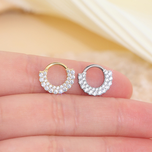 Fábrica de cristal forrado esclavo segmento aro oro anillo oreja hélice cuerpo Piercings joyería tabique anillo tabique Piercing nariz anillo - Product Image 3