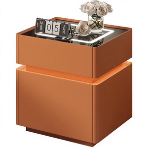 Modern Smart Nightstand Three Drawer Bedside Cabinet Fingerprint Lock <b>LED</b> <b>Bed</b> Table for bedroom - Product Image 5