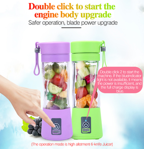 <span class=keywords><strong>Mini</strong></span> portatile di Plastica Bottiglia di Succo di Frutta Tazza Frullatore USB Ricaricabile Automatico Veloce di Miscelazione Frutta Spremiagrumi Elettrico - Product Image 6