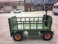 Chariot électrique industriel avec plateau arrière, moteur 1000W, capacité de charge 1000kg, pour ferme, verger et atelier