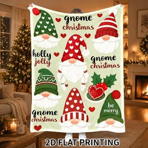 Christmas Santa Snowman Christmas Tree Flannel <b>Blanket</b> Throw <b>Blanket</b> Nap <b>Blanket</b> Festive Winter Warm Fade Resistant Lightweight - Product Image 3