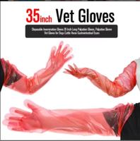 Gants vétérinaires en PE résistant à haute pression, 90 cm, manchons jetables solides pour éviter les fissures lors de palpations intenses