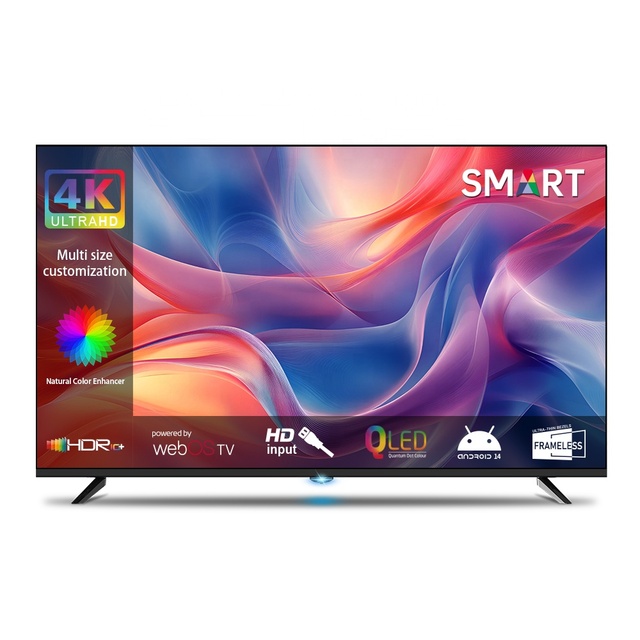 Professional Factory 43 50 55 60 65 Inch LED LCD Smart TV 1080p Full HD 2K 4K Flat Screen Android with Google Play
